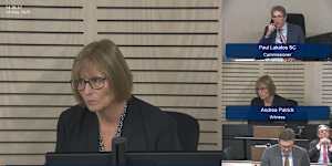 Witness Andrea Patrick in the ICAC stand.