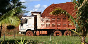 Chinese-owned Aurum Exploration bauxite mine at Nabulu in Dreketi,Fiji.