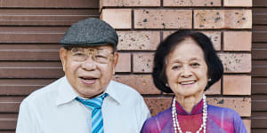 Phan Giang Sang and To Kim Châu. “My secret to staying married is:if she wants something,you do it,” says Sang.