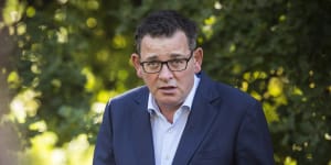 Daniel Andrews announcing an easing of restrictions on Thursday.