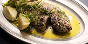 Whole fish with sea herbs.