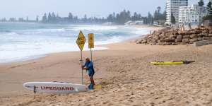 Collaroy Beach in Sydney was closed due to the tsunami warning on Sunday.