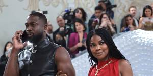Dwyane Wade and Gabrielle Union depart during The 2023 Met Gala.
