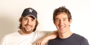 Atlassian co-founders Scott Farquhar,right,and Mike Cannon-Brookes are the 499th and 500th richest people on the planet.