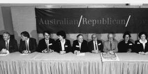The press conference for the launch of the Australian Republican Movement.
