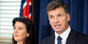 Shadow treasurer Angus Taylor and Coalition finance spokeswoman Jane Hume.