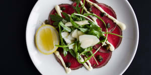 Thin shavings of eye fillet in the beef carpaccio practically melt in your mouth.