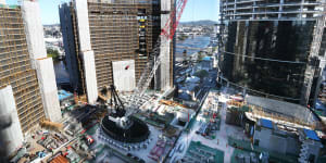 The Queen’s Wharf construction site,pictured on Wednesday. Star has revealed a 10 per cent cost blow-out.