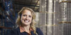 Bubs chief executive Kristy Carr at the company’s factory in Dandenong,Victoria.