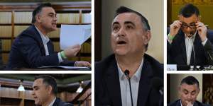 John Barilaro giving evidence at the upper house inquiry,which is separate to the review led by Graeme Head.