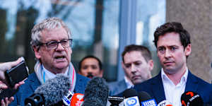 Investigative journalists Chris Masters (left) and Nick McKenzie.