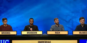 The Imperial College team on University Challenge.