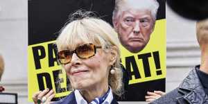 E. Jean Carroll exits the New York Federal Court,Friday,Sept. 6,2024,after former President Donald Trump appeared in court,in New York. (AP Photo/Eduardo Munoz Alvarez)