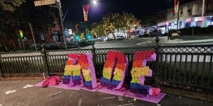 The “Pride” sign in the centre of Camden was vandalised for the second consecutive year.