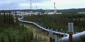 Methane also escapes from gas pipelines,such as the Trans-Alaska pipeline pictured here. 