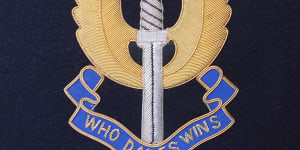 The SAS insignia:Who Dares Wins.