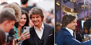 Tom Cruise on the red carpet for Mission:Impossible Dead Reckoning Part One in New York (left) and Seoul.