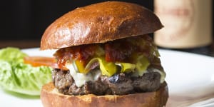 Rockpool Bar&Grill’s wagyu burger. Neil Perry helped pioneer the gourmet burger in 2009.