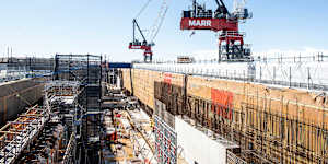 The new metro station is about 250 metres from the Western Sydney Airport terminal.