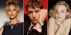 Sparkle Wars:Beyonce for Tiffany&Co.,Troye Sivan for Cartier and Claude Scott-Mitchell for Jan Logan.