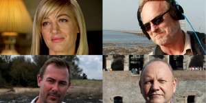 The<i>60 Minutes</i>team in custody in Lebanon:Tara Brown,David"Tangles"Ballment,Stephen Rice and Ben Williamson.