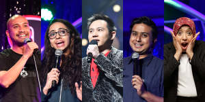 Best of Comedy Zone Asia (from left):Fakkah Fuzz,Sonali Thakker,Douglas Lim,Anirban Dasgupta and Sakdiyah Ma’ruf.
