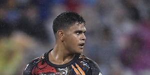 Latrell Mitchell representing the Indigenous All Stars in 2021.