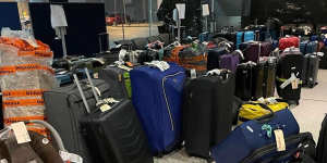 Uncollected luggage from disruptions at Sydney Airport earlier this week.
