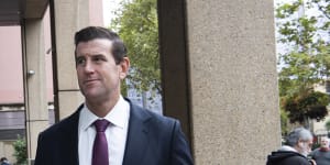 Ben Roberts-Smith arrives at Federal Court this morning.
