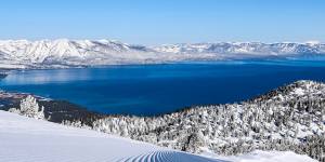 Heavenly Mountain Resort lies to the south-east of Lake Tahoe,California.