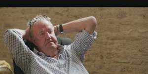 A still from the episode of Clarkson’s Farm in which Jeremy Clarkson reveals he has cancer.