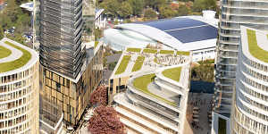 An artist's impression of Mulpha's proposed site in the Norwest City centre,in Sydney's north-west,for an education provider to establish a university campus.