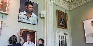 A portrait of Australian cricket legend Belinda Clark,by Melbourne artist Andrew Greensmith,is unveiled in the Long Room at Lord’s,near paintings of Sachin Tendulkar and Sir Donald Bradman. 