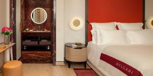 All 114 rooms feature plush fabrics and,naturally,Bulgari amenities.
