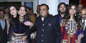 Mukesh Ambani with son Anant and daughter,Isha. The children will take on senior roles in the conglomerate.