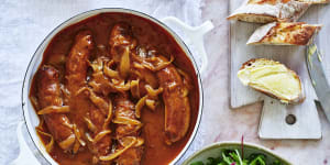 This sausage sizzle stew is perfect children and their parents to make together.