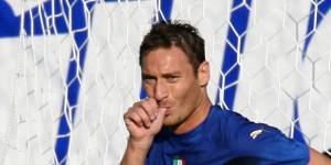 Italian legend Francesco Totti celebrates the penalty that put Australia out of the 2006 World Cup.