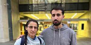 Malak Omari and Sam I’Lache outside court on Tuesday.
