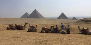 The pyramids in Giza,Egypt.
