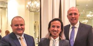Liberal MP Jason Wood,Immigration agent Jack Ta and then-home affairs minister Peter Dutton.