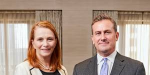 Anne Lloyd (left) has been dumped as the chairwoman of James Hardie,but remains defiant over the Azek buyout and the long-term value creation she says is ahead. Aaron Erter (right) has been CEO since 2022.