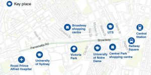 The City of Sydney’s plan to extend the light rail network down Broadway would connect Central Station with retail,education and medical hubs.