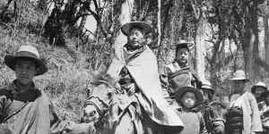 The Abbot of Tibet flees on a donkey from Tawang monastery to India in 1959. The Dalai Lama also fled,as an uprising against Chinese rule was put down in Tibet.