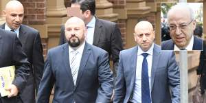 (From left) Moses Obeid,Eddie Obeid jnr,and Paul Obeid,and (inset) Eddie Obeid. The Obeid family lost their lawsuit against the ICAC.