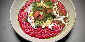 The garden risotto might feature beetroot (pictured).