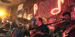 Bluesman:Big Jack Johnson performs in Red's Lounge in downtown Clarksdale. 