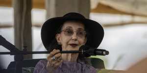 Joyce Carol Oates speaking at a literary festival in Jamaica last year. The book of her letters focuses largely on her prolific output of writing.
