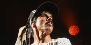 Anthony Kiedis from the Red Hot Chili Peppers on stage in 2019.