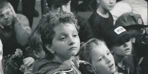 Children from radiation-affected areas wait at Tullamarine to be billeted with Australian families.