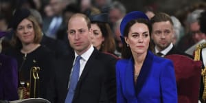 Prince William and Catherine,Duchess of Cambridge,at the Commonwealth Day service.